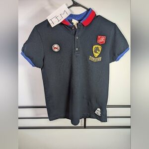 Diesel Boys' Navy Polo Top with Patch Details